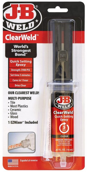 J-B WELD 50114 čiré rychloschnoucí epoxidové lepidlo ClearWeld ( 14ml ) + mix aplikátor
